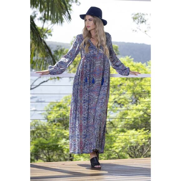Cienna Livia Silk Maxi Relaxed Fancy Dress Small - Picture 2 of 6